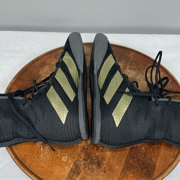 Adidas Shoes Mens 7.5 Box Hog 4 Core Black/Gold Metallic/Grey Six Boxing - Picture 6 of 11